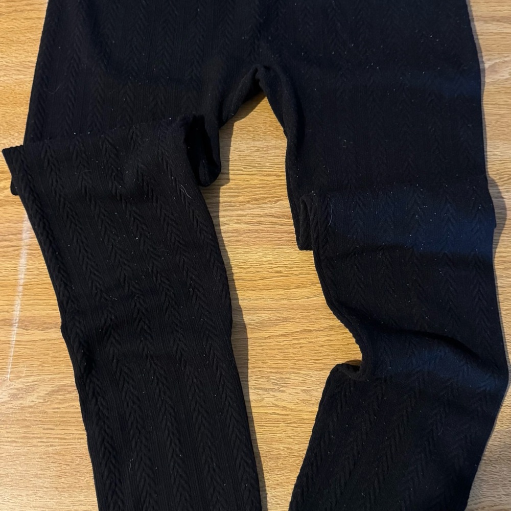 Black Ribbed Knit Leggings